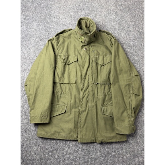 Mens US Army M65 Field Jacket Olive Green Cold Weather Military Size Small Reg
